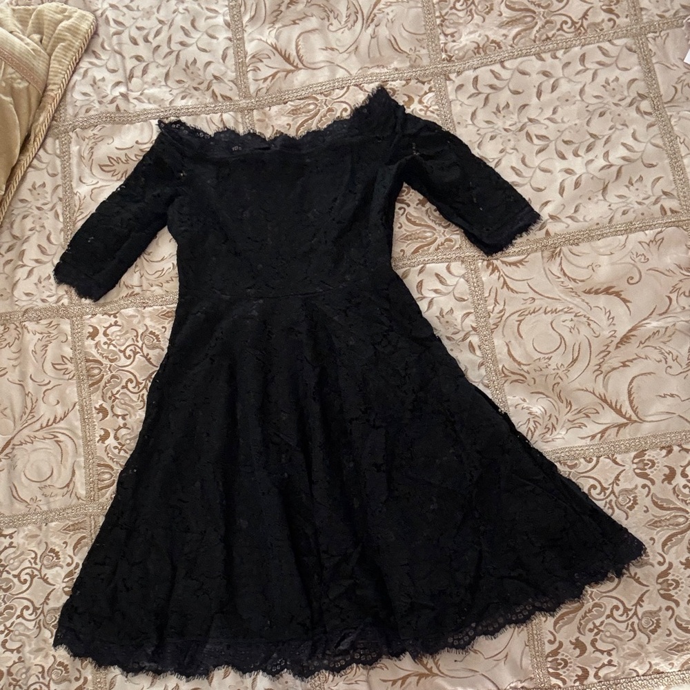 Black Lace Off the Shoulder Dress